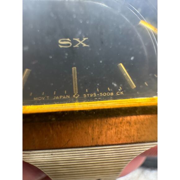 Vintage Seiko SX 5Y95-5000 Gold Tone Tank Black Dial Diamond Accent Men\'s Watch main image 11